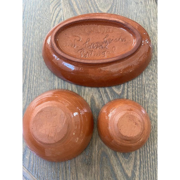 Vtg Hand-painted Signed Floral Art Pottery Plate Olaria S Perdro Corval Portugal - Picture 6 of 10